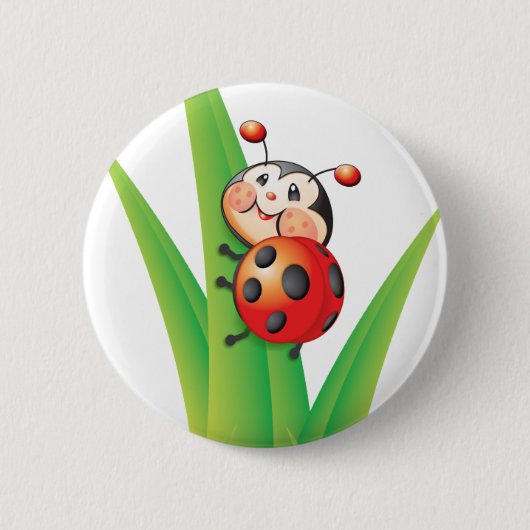 Badge Rond 5 Cm Libby le bouton de coccinelle (Devant)
