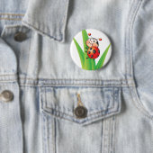 Badge Rond 5 Cm Libby le bouton de coccinelle (En situation)
