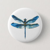 Badge Rond 5 Cm libellule bleue (Devant)