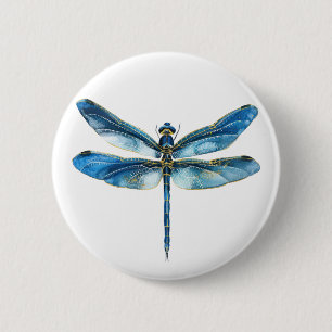 Badge Rond 5 Cm libellule bleue