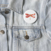 Badge Rond 5 Cm libellule de fleurs avec sakura de bijoux (En situation)