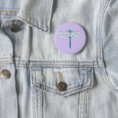 Badge Rond 5 Cm Libellule en Points (En situation)