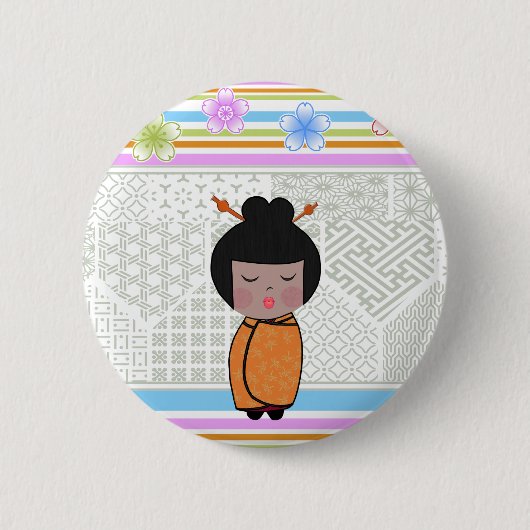 Badge Rond 5 Cm libellule kokeshi (Devant)
