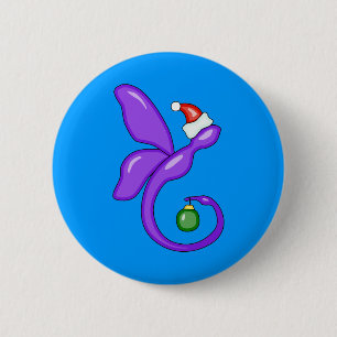 Badge Rond 5 Cm Libellule lisse de Noël