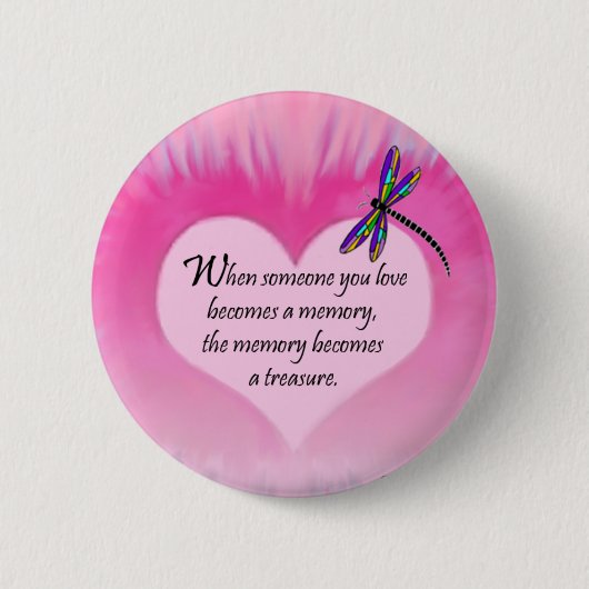 Badge Rond 5 Cm Libellule prisée de souvenirs (Devant)