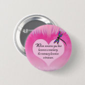 Badge Rond 5 Cm Libellule prisée de souvenirs (Devant & derrière)