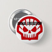 Badge Rond 5 Cm Libération animale ! (Devant & derrière)