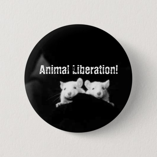 Badge Rond 5 Cm Libération animale ! (Devant)