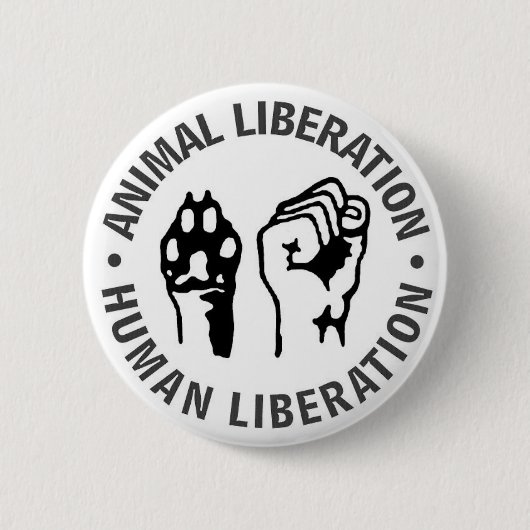 Badge Rond 5 Cm Libération animale et humaine (Devant)