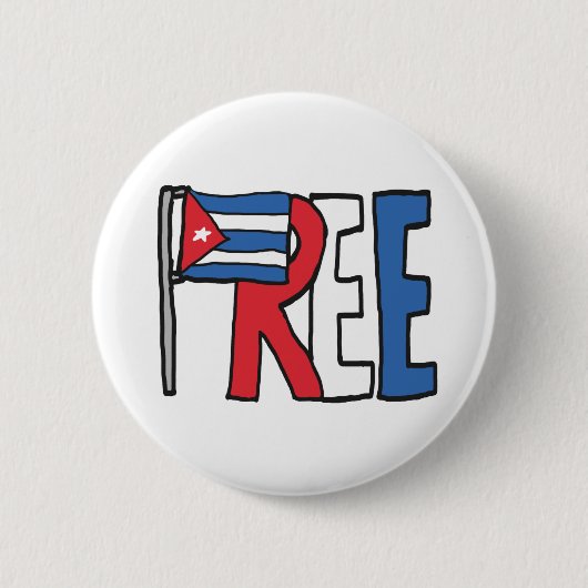 Badge Rond 5 Cm Libérer Cuba (Devant)