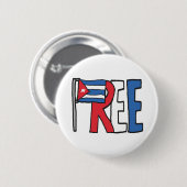 Badge Rond 5 Cm Libérer Cuba (Devant & derrière)