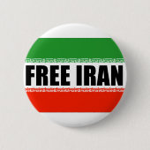 BADGE ROND 5 CM LIBÉRER L'IRAN (Devant)