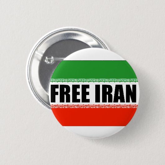 BADGE ROND 5 CM LIBÉRER L'IRAN (Devant & derrière)