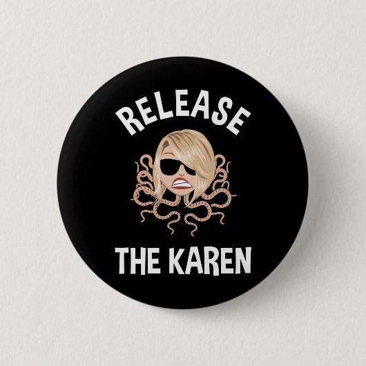 Badge Rond 5 Cm Libérez Karen (Devant)