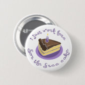 Badge Rond 5 Cm Libérez le bouton de gâteau (Devant & derrière)