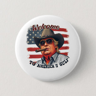 Badge Rond 5 Cm Liberté aux Américains du golfe Américain Trump 