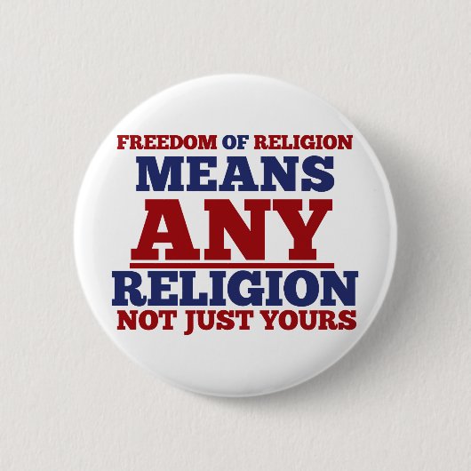 Badge Rond 5 Cm Liberté de religion (Devant)