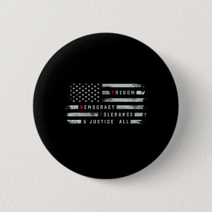 Badge Rond 5 Cm Liberté Démocratie Tolérance Justice Toutes les rè