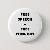 Badge Rond 5 Cm Liberté d'expression = Bouton Pensée libre (Devant)