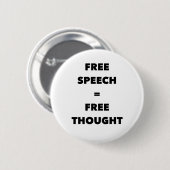 Badge Rond 5 Cm Liberté d'expression = Bouton Pensée libre (Devant & derrière)