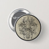 Badge Rond 5 Cm Liberte, Egalite, Fraternite (Devant & derrière)