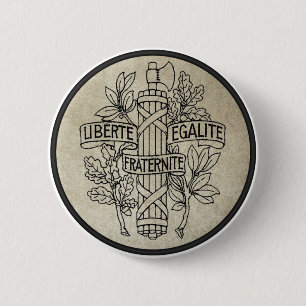Badge Rond 5 Cm Liberte, Egalite, Fraternite