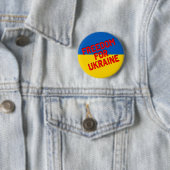 Badge Rond 5 Cm LIBERTÉ POUR L'UKRAINE avec drapeau (En situation)