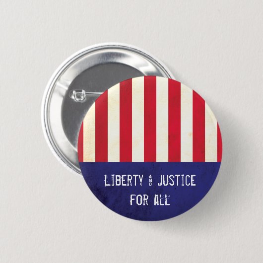 Badge Rond 5 Cm Liberty Justice American Flag Politique (Devant & derrière)