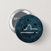 Badge Rond 5 Cm Libra black & silver zodiac constellation teal (Devant & derrière)