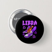 Badge Rond 5 Cm Libra Girl Birthday Black Woman Sneakers Zodiac Si (Devant & derrière)