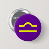 BADGE ROND 5 CM LIBRA, SIGNE ZODIATIQUE (Devant & derrière)