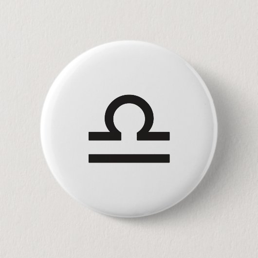 BADGE ROND 5 CM LIBRA, SYMBOLE HOROSCOPE (Devant)