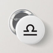 BADGE ROND 5 CM LIBRA, SYMBOLE HOROSCOPE (Devant & derrière)