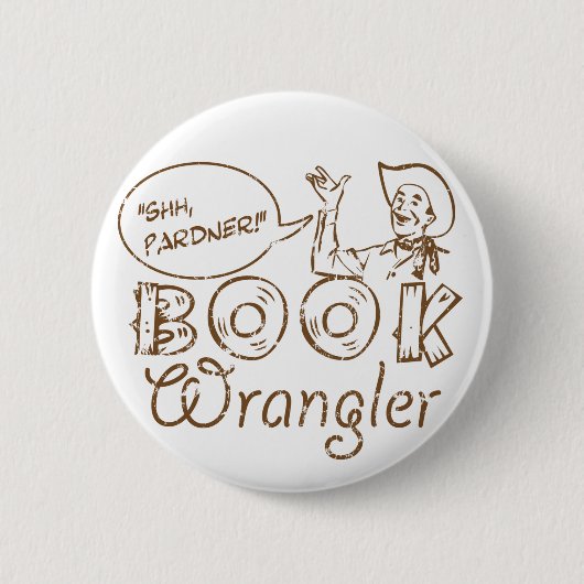 Badge Rond 5 Cm Librairie amusante de Book Cowboy (Devant)