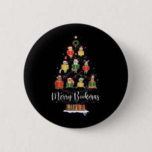 Badge Rond 5 Cm Librarian Book Lover Books Christmas Tree Merry Bo