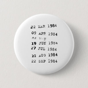 Badge Rond 5 Cm Library Stamps Date Due 1984
