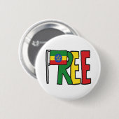 Badge Rond 5 Cm Libre Éthiopie (Devant & derrière)