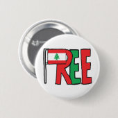 Badge Rond 5 Cm Libre Liban (Devant & derrière)