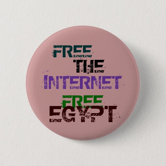 BADGE ROND 5 CM LIBRE L'INTERNET GRATUIT EGYPTE (Devant)