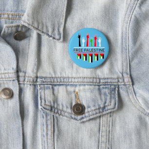Badge Rond 5 Cm Libre Palestine Gaza Palestinien