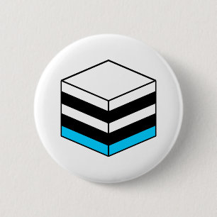 Badge Rond 5 Cm Licorice All Sort - Blanc, Bleu et Noir