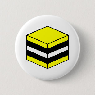 Badge Rond 5 Cm Licorice All Sort - Jaune, Blanc et Noir