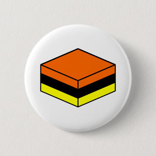 Badge Rond 5 Cm Licorice All Sort - Orange, Noir et Jaune