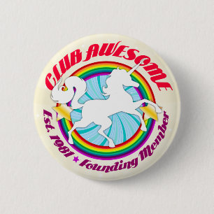 Badge Rond 5 Cm Licorne 1981 - Club impressionnant