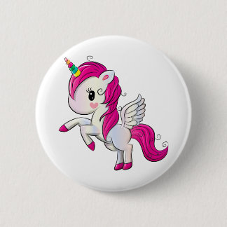 Badge Rond 5 Cm licorne arc-en-ciel mignonne