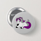 Badge Rond 5 Cm Licorne asexuelle (Devant & derrière)