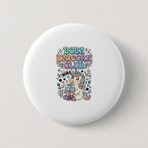 Badge Rond 5 Cm Licorne Boba Licorne Club Kawaii Typographie Desig