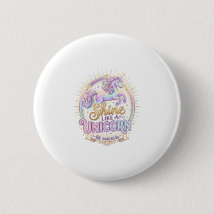 Badge Rond 5 Cm Licorne Brille Comme une Licorne POD Prêt Marché