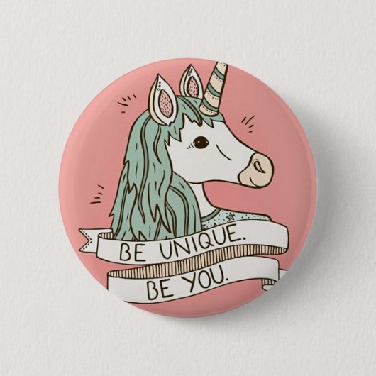 Badge Rond 5 Cm Licorne Button 5,7 cm (Devant)
