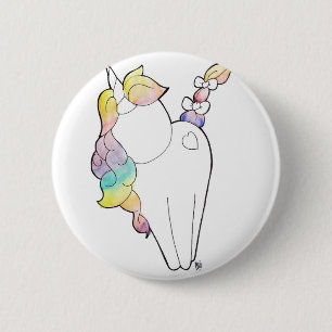 Badge Rond 5 Cm Licorne d'arc-en-ciel